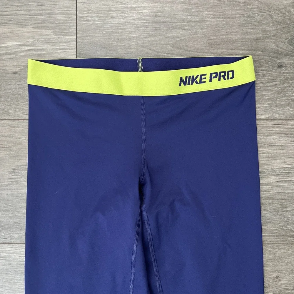 Nike Pro Capri Leggings Womens M Purple Green Compression Athletic